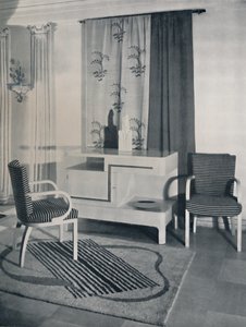 Hoek van een kamer ontworpen door Hayes Marshall voor Fortnum & Mason Ltd., Londen, 1936 door Unbekannt