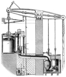 Cornish of enkelwerkende pompinstallatie, 1866 door Unbekannt