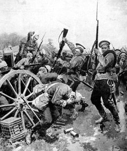 Kozakkenaanval op Duitse troepen, Oost-Pruisen, Eerste Wereldoorlog, 1914