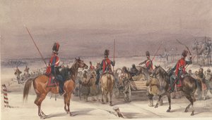 Kozakken begeleiden gedeporteerden, 1831 door Unbekannt
