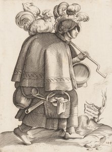 Kostuumplaat: Vrouw van een krijger uit Duitsland, ca. 1558-70