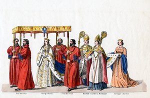 Kostuumontwerpen voor Shakespeares toneelstuk, Henry VIII, 19e eeuw door Unbekannt