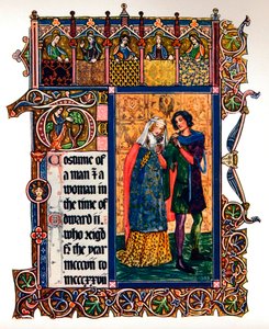 Kostuum van een Man & een Vrouw in de tijd van Edward II