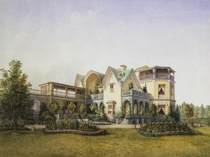 Cottage Palace in het Alexandria Park in Peterhof, 1847