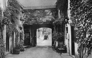 Binnenplaats van de Saracens Head herberg, Southwell, Nottinghamshire door Unbekannt