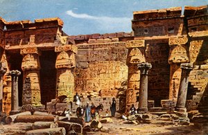 Binnenplaats van de tempel van Medinet Hobou door Unbekannt