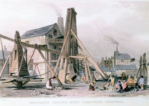 Dalcoath kopermijn, Camborne, Cornwall, ca. 1830 door Unbekannt