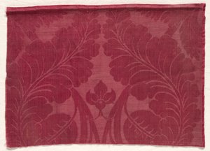Damast met Blad- en Bloemmotief, 1700s - 1800s door Unbekannt