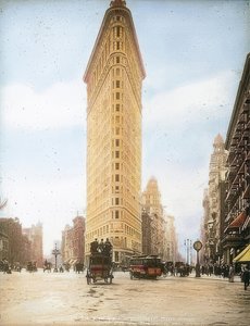 Het Flatiron Building (Fuller Building). Een van de oudste wolkenkrabbers in New York door Unbekannt