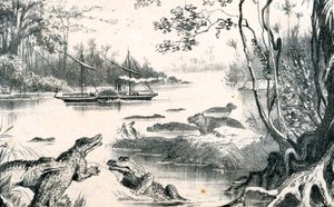David Livingstone navigeert de Zambezi, Afrika, 1852-1864 c1878 door Unbekannt