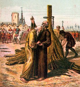 De dood van Ridley en Latimer, 1555, ca. 1850 door Unbekannt