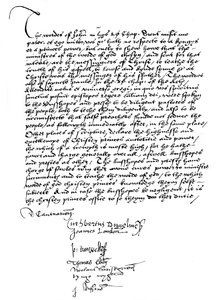 Verklaring van de bisschoppen ten gunste van de bevoegdheden van koning Hendrik VIII, 16e eeuw door Unbekannt
