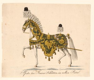 Versierde paardenmeubels van de ceremoniële koetsen van de keizer, 1815 door Unbekannt