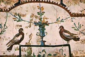 Decoratie in de catacomben van Praetextatus aan de Via Appia, Rome, Italië, 1928 door Unbekannt