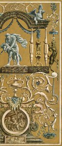 Decoratieve schildering in het Louvre, Parijs, Frankrijk