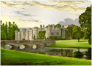 Deene Park, Northamptonshire, huis van de Gravin van Cardigan, ca. 1880