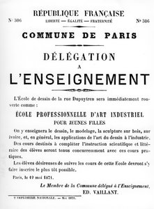 Delegatie aan het Onderwijs, uit Franse politieke posters van de Parijse Commune, mei 1871 door Unbekannt