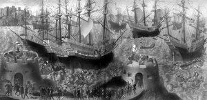Vertrek van Hendrik VIII uit Dover, mei 1520, 1902 door Unbekannt