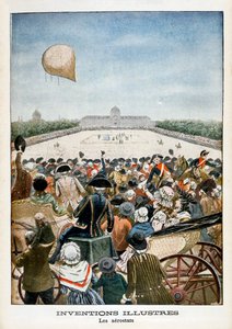 Vertrek van een ballon uit Parijs op 27 juni 1783, 1901 door Unbekannt