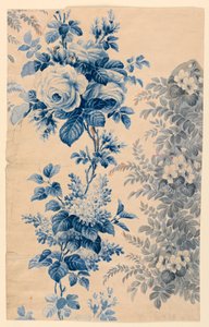 Ontwerp voor gebloemde stof of behang, 1880-90 door Unbekannt