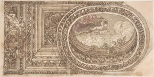 Ontwerp voor een plafond met een ovaal trompe l