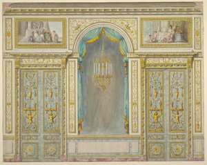 Ontwerp voor de wanddecoratie voor het appartement van Marie-Antoinette in het Paleis van Fontainebleau