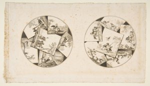 Ontwerpen voor Platen uit Oudrys Illustraties bij La Fontaines Fabels, na 1755 door Unbekannt