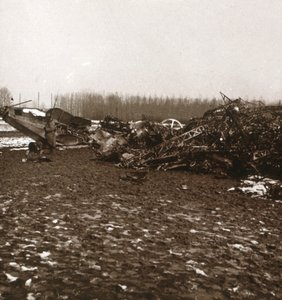 Vernietigde zeppelin, c1914-c1918