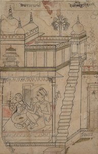 Desvarari Ragini: Folio uit een ragamala-serie Garland of Musical Modes, begin 18e eeuw