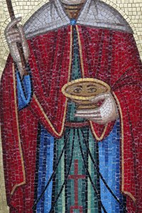 Detail van een orthodox mozaïek in een Troodos dorp. Santa Paraskevi (Heilige Parasceva)