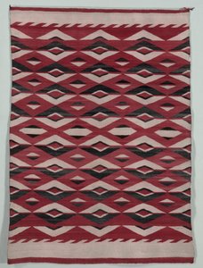 Diamantnetwerkstijl tapijt, ca. 1890-1900 door Unbekannt
