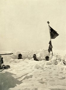 Graven om de diepte van de sneeuw op een depot te bepalen, ca. 1908, 1909 door Unbekannt