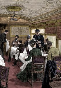 Eetwagon van de Oriënt Express, ca. 1885 door Unbekannt