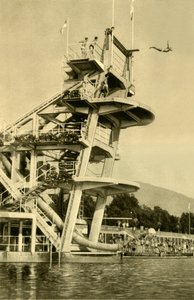 Duikplatform, Millstatt, Karinthië, Oostenrijk, ca. 1935