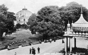 Koepel en paviljoentuinen, Brighton, begin 20e eeuw