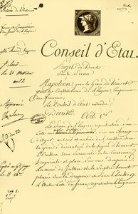 Ontwerpbesluit over de vorm en samenstelling van het keizerlijke zegel, 10 juli 1804, 1921 door Unbekannt
