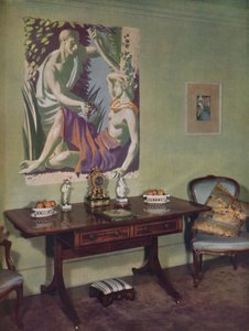 Salon in een Londens appartement ingericht door Frankland Dark, F.R.I.B.A. voor eigen gebruik, ca. 1945
