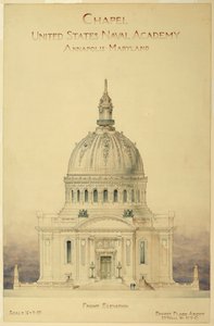 Tekening, Kapel, U.S. Naval Academy door Unbekannt