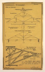Tekening, Ontwerp voor een massaal operationeel huis ontworpen door Hector Guimard, Framing Construction door Unbekannt