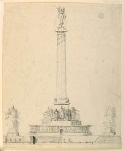 Tekening, Elevatie van een overwinningsmonument door Unbekannt