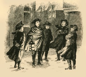 Tijdens de wintermaanden werden de leerlingen de straat op gestuurd om te zingen, 1907 door Unbekannt