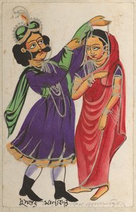 Dusmanta kranst Shakumtala, 1800s door Unbekannt