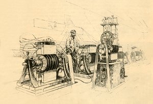 Dynamo-elektrische machines, aangedreven door stoom en produceren magneto-elektriciteit, 1882 door Unbekannt