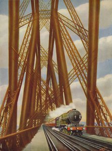 East Coast Express die de Forth Bridge oversteekt