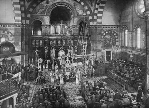 Paasdienst in de Griekse kerk, Bayswater, Londen, ca. 1903 door Unbekannt