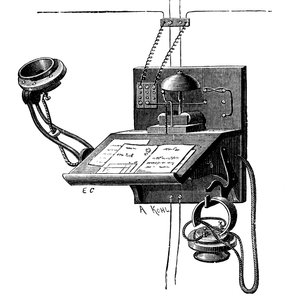 Edison-zender en een ponykroonontvanger, New York, ca. 1891