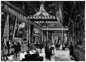 Edisons gloeilampen verlichten een kunstgalerie in New York, 1882 door Unbekannt