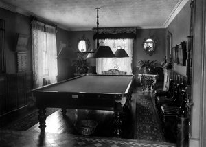 Edwardiaanse kamer met snookertafel, 1909