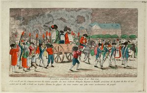 Beeldverbranding van Klinglin, Heymann en Bouille op 25 juni 1791 in Straatsburg, 1791 door Unbekannt