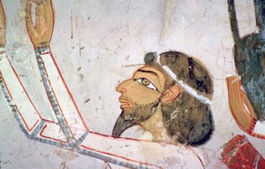 Egyptische muurschildering van een semitische gezant